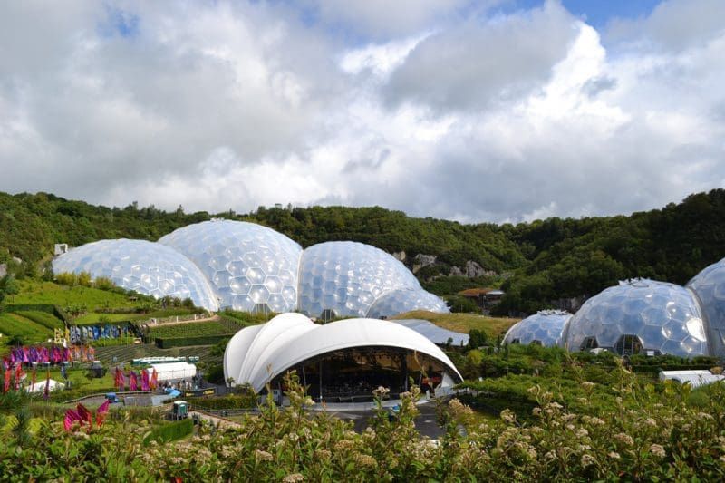 eden project view of the biomes