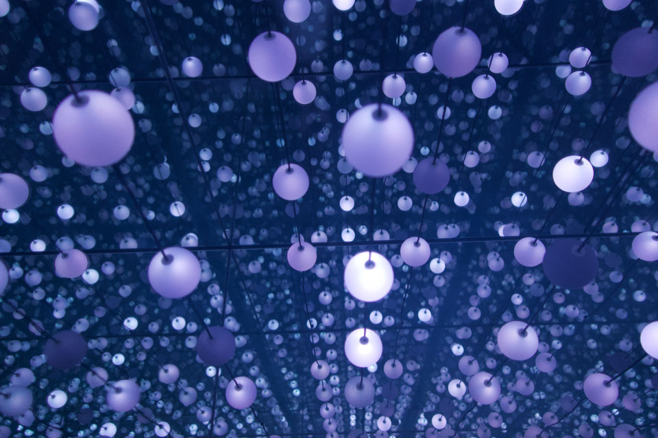 Outdoor lights in a pattern